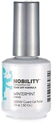 لاک ژل ناخن لچت نوبیلیتی، مناسب دستگاه UV LED، طراحی منحنی، مدل ژلیش مانیکور [NBGP164] رنگ نعنایی زمستانی