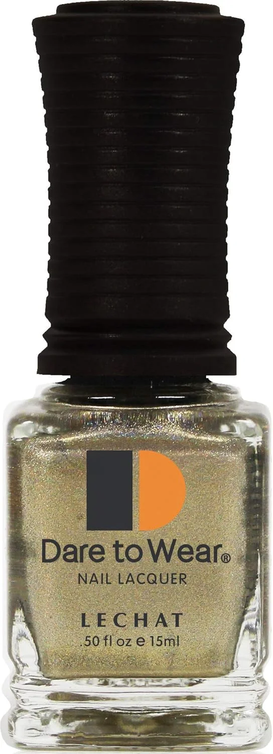 لاک ناخن لچت Dare to Wear Spectra Color Medallion Gold Holographic Glitter، رنگ Cosmic Rays، حجم 15 میل