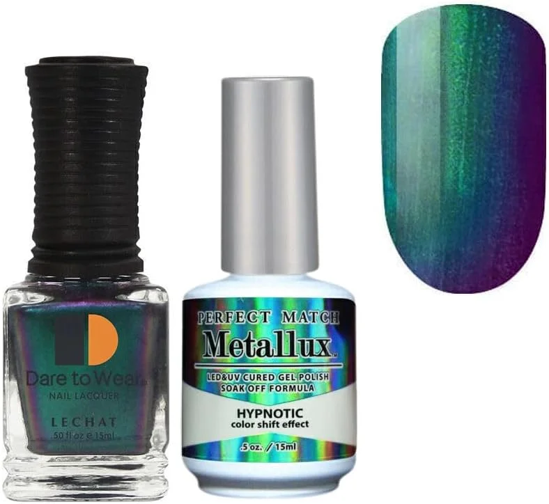 لاک ژل ناخن کروم متال لوکس لچت - تغییر رنگ با نور