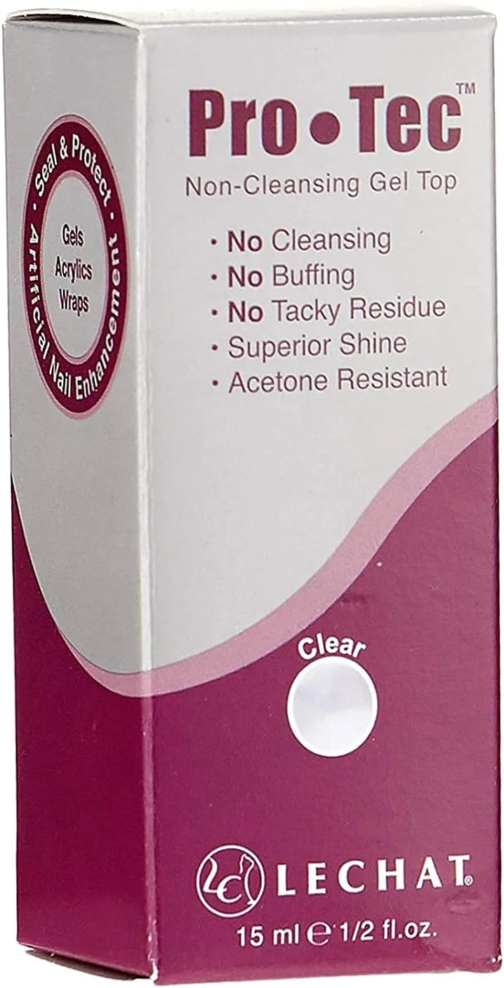 لاک ژل تاپ کت بدون نیاز به تمیز کردن Lechat Protec، رنگ کریستالی شفاف، 0.5 گرم