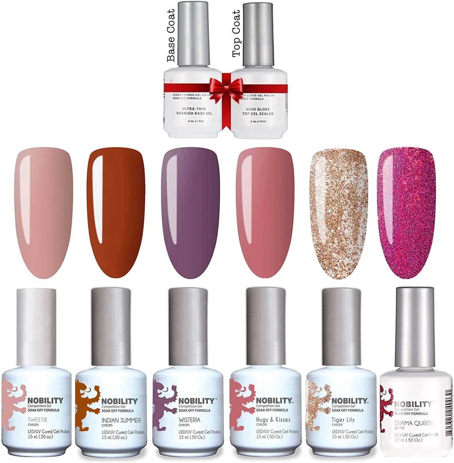 ست لاک ژل ناخن لچت 15 میلی لیتر، ست لاک ژل رنگ بدن، ست لاک ژل لامپ یو وی، لاک ژل پایه و روکش نوبیلیتی، ست هدیه طراحی ناخن با روکش پایه و رویی