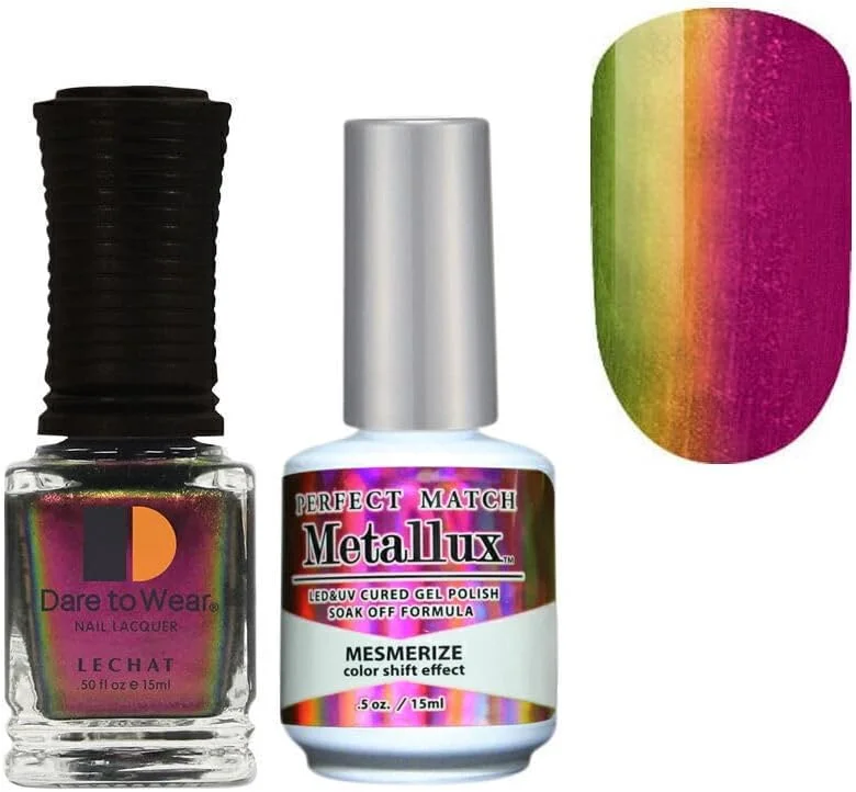 لاک ژل ناخن کروم Mettallux Lechat Perfect Match - طیف متالیک