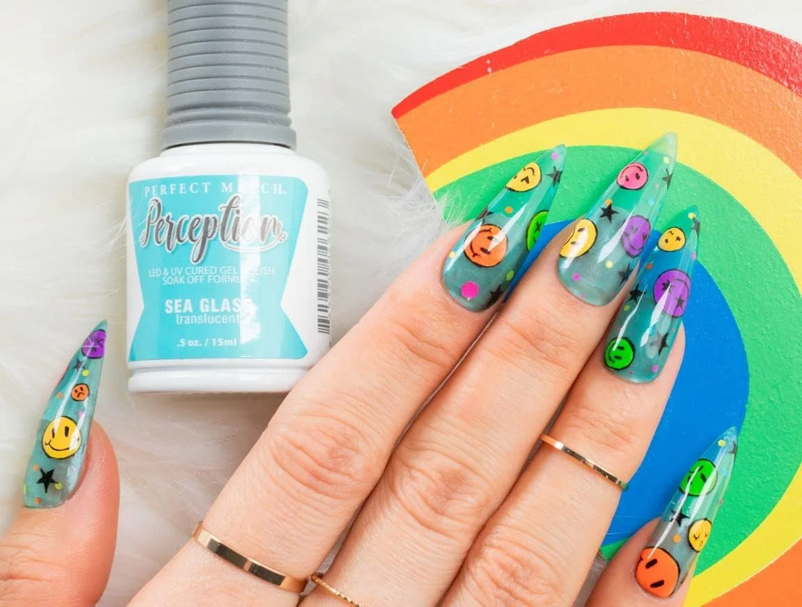 لاک ژل شیشه ای شفاف لچت، فرمول خیساندنی، قابل خشک شدن با LED و UV، رنگ شیشه دریایی، لاک ژل نیمه شفاف 15 میلی لیتر، رنگ ناخن Perfect Match TGP04