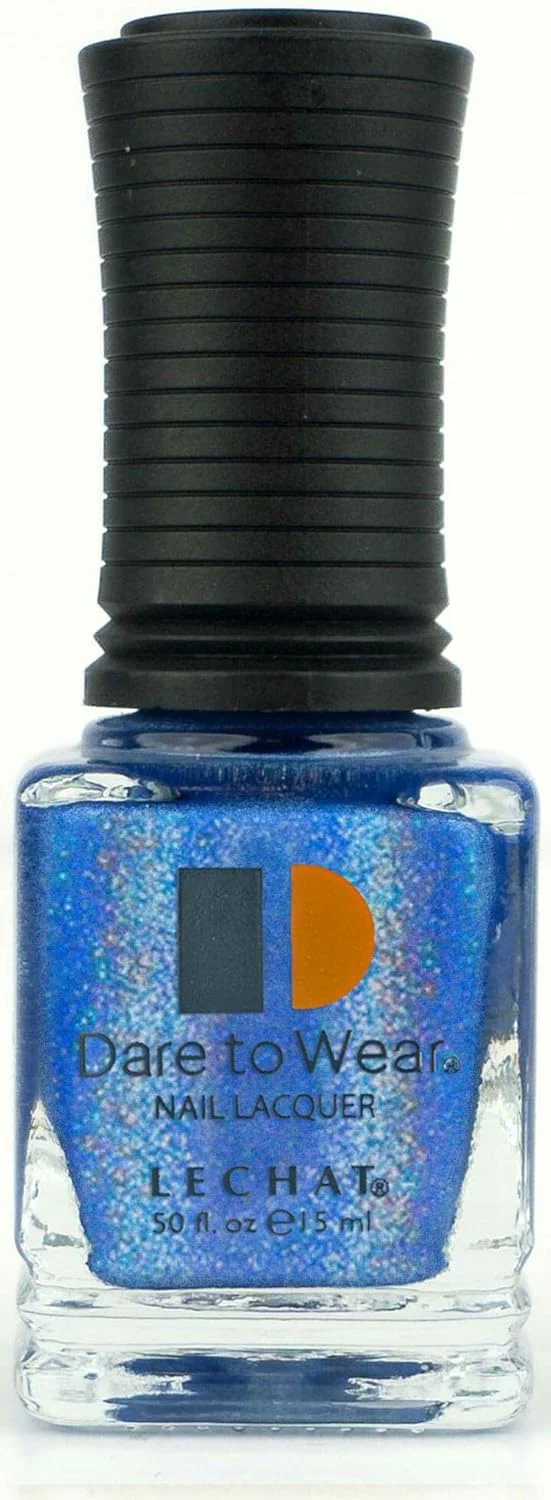 لاک ناخن LeChat، رژگونه ظریف با پوشش کرمی، لاک ناخن طیفی اکلیلی هولوگرافیک آبی Gemini 15ml