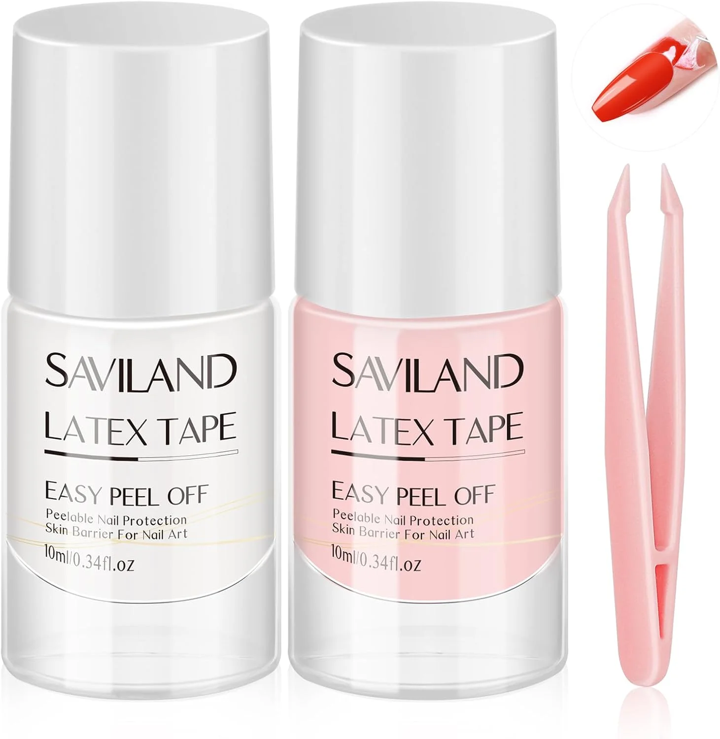 مجموعه نوار لاتکس مایع Saviland: 2 عدد نوار لاتکس برای هنر ناخن، محافظ پوست جداشدنی لاک کوتیکول، ست شروع لوازم جانبی مانیکور لاک ژل برای سالن ناخن و استفاده خانگی