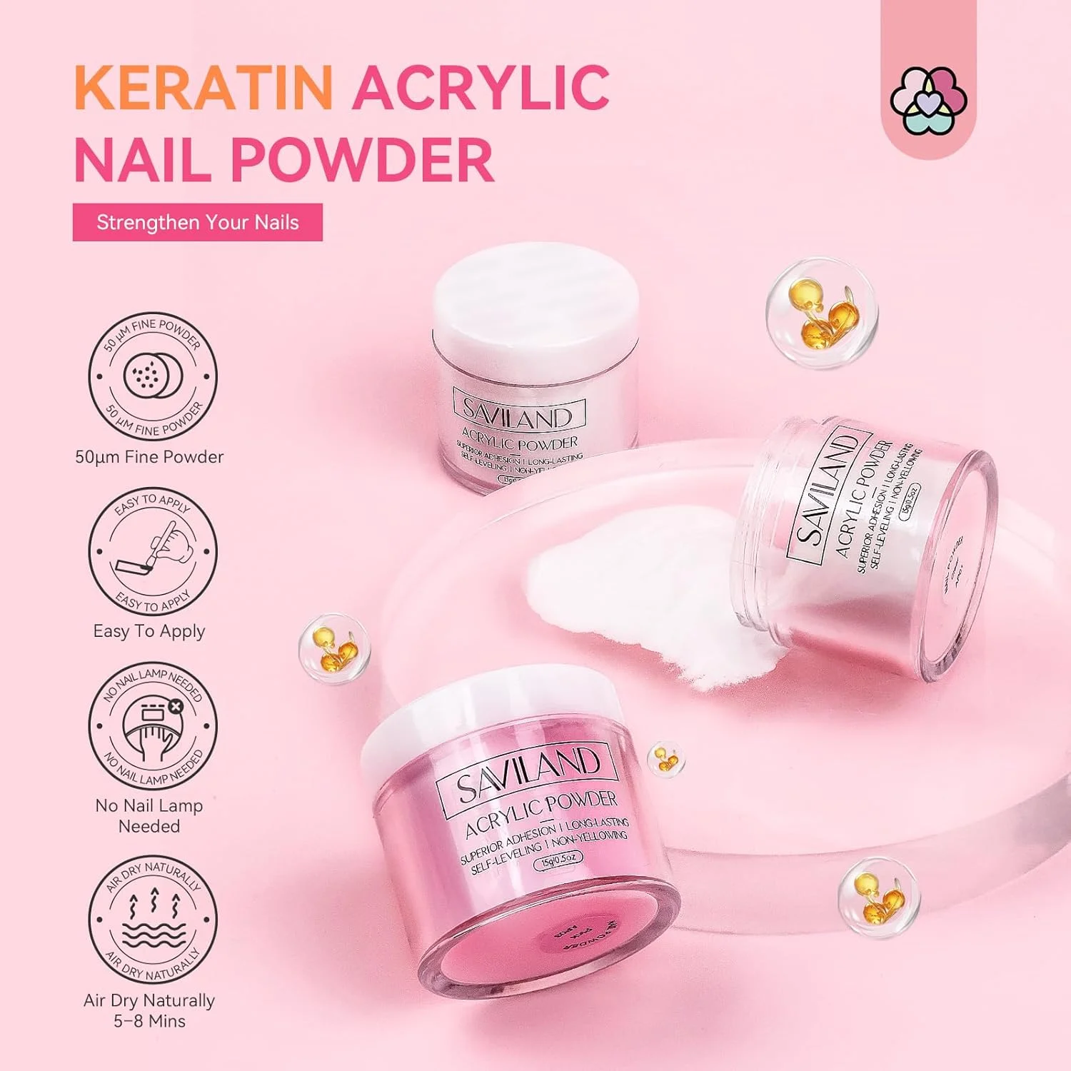 ست کاشت ناخن اکرلیک SAVILAND با دریل: ست کامل و حرفه ای اکرلیک برای مبتدیان به همراه لاک ژل، دستگاه یو وی و لوازم تزیین ناخن، مناسب برای استفاده در منزل و سالن، ایده آل برای هدیه