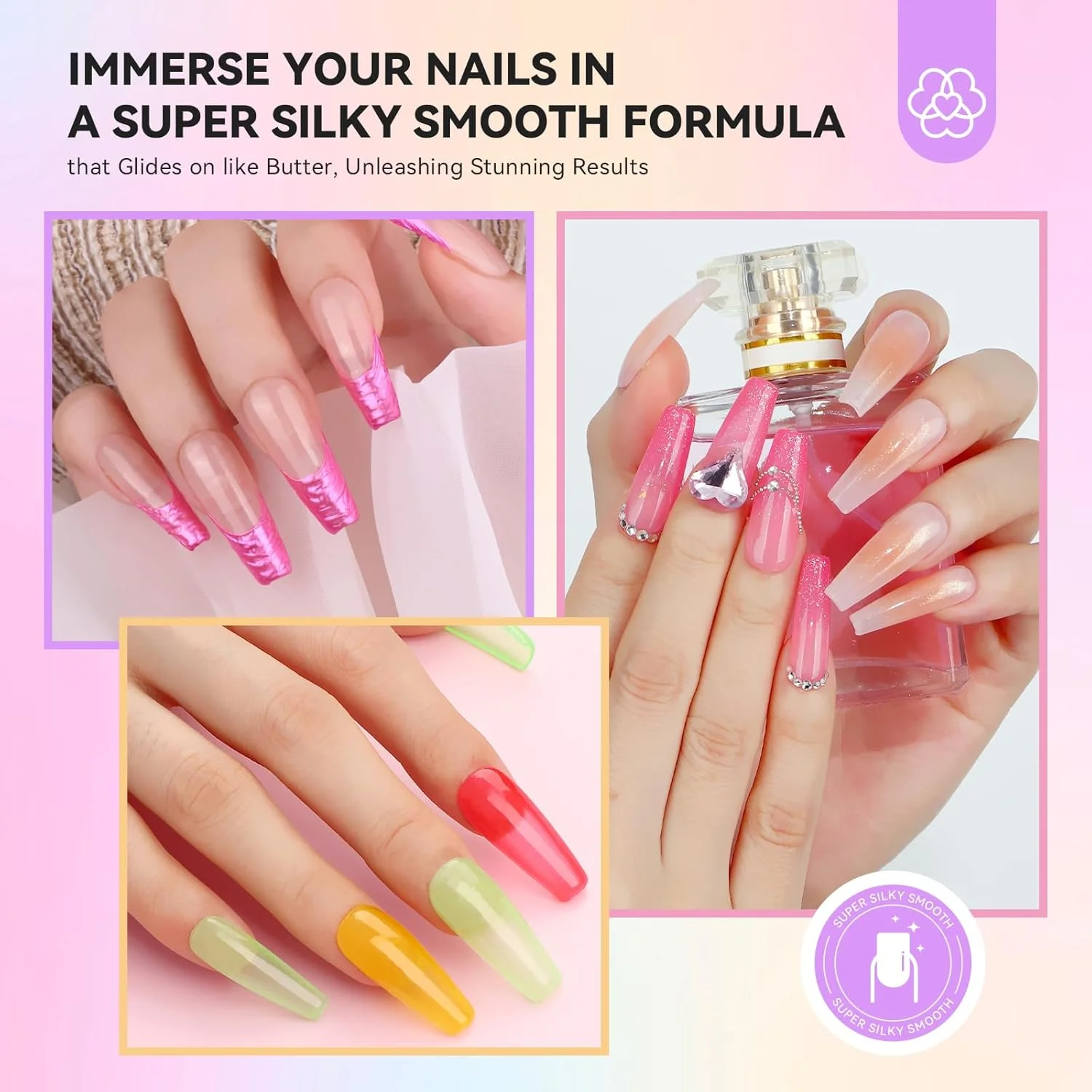 لاک ژل ناخن ساویلند، 24 رنگ ژل کرمی جامد، رنگ های گلبهی، سبز، سفید، زرد، پالت طراحی ناخن، مناسب طراحی و مانیکور ناخن در خانه به همراه قلم طراحی