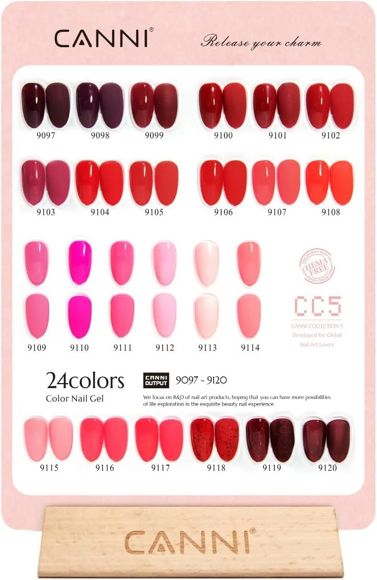 ست لاک ژل ۳۰ عددی CANNI، ۹ میلی لیتری، بدون Hema، قرمز تیره، صورتی چرک، بنفش، قهوه ای، شرابی، قرمز ژله ای، مناسب طراحی ناخن، مانیکور و پدیکور در خانه و سالن