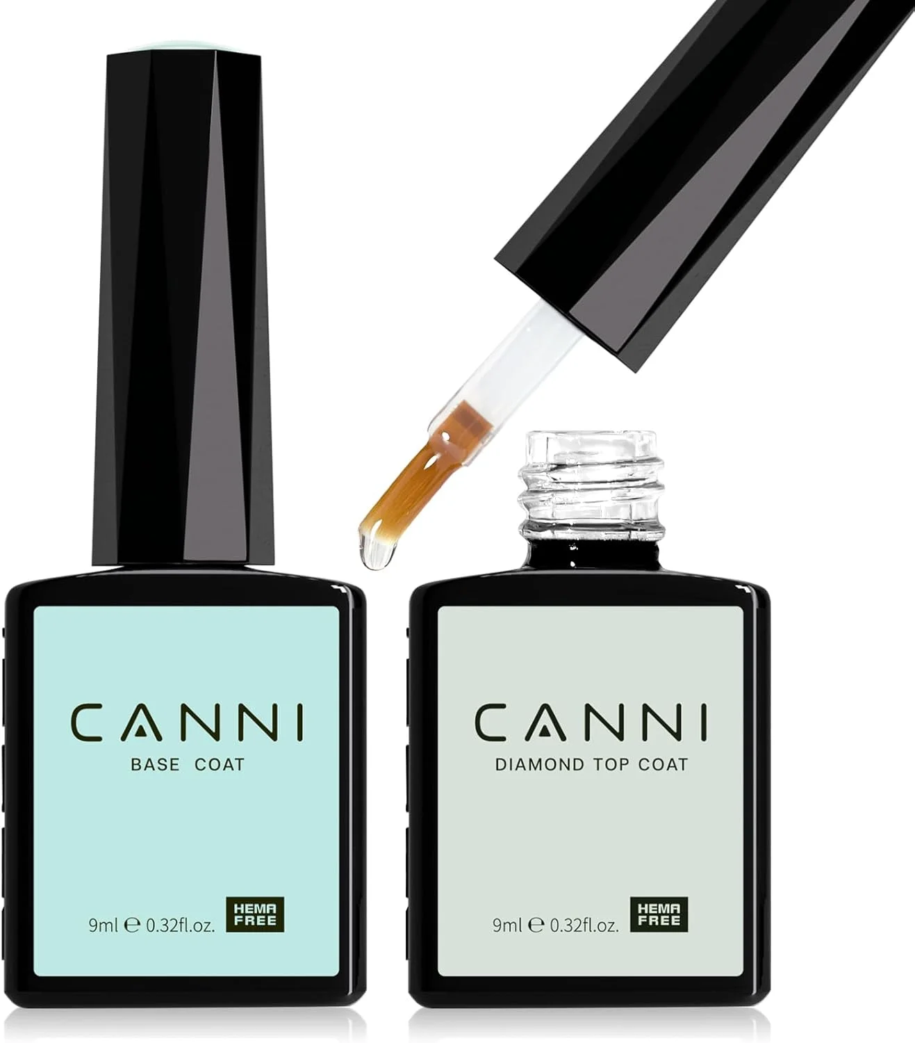 ست دو عددی لاک ژل بیس کت و تاپ کت CANNI - براق کننده و ماندگاری بالا، مناسب برای طراحی ناخن در خانه و سالن