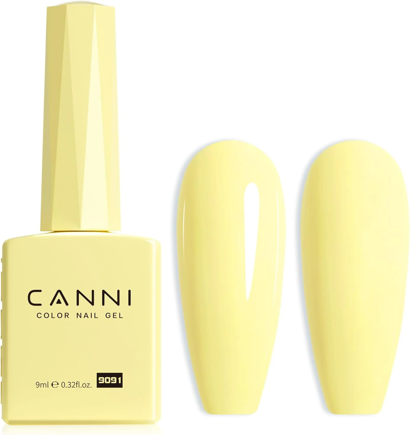 لاک ژل ناخن زرد CANNI، 1 عدد لاک ژل زرد روشن رنگ پاستلی براق، مناسب برای استفاده در سالن های مانیکور و استفاده شخصی