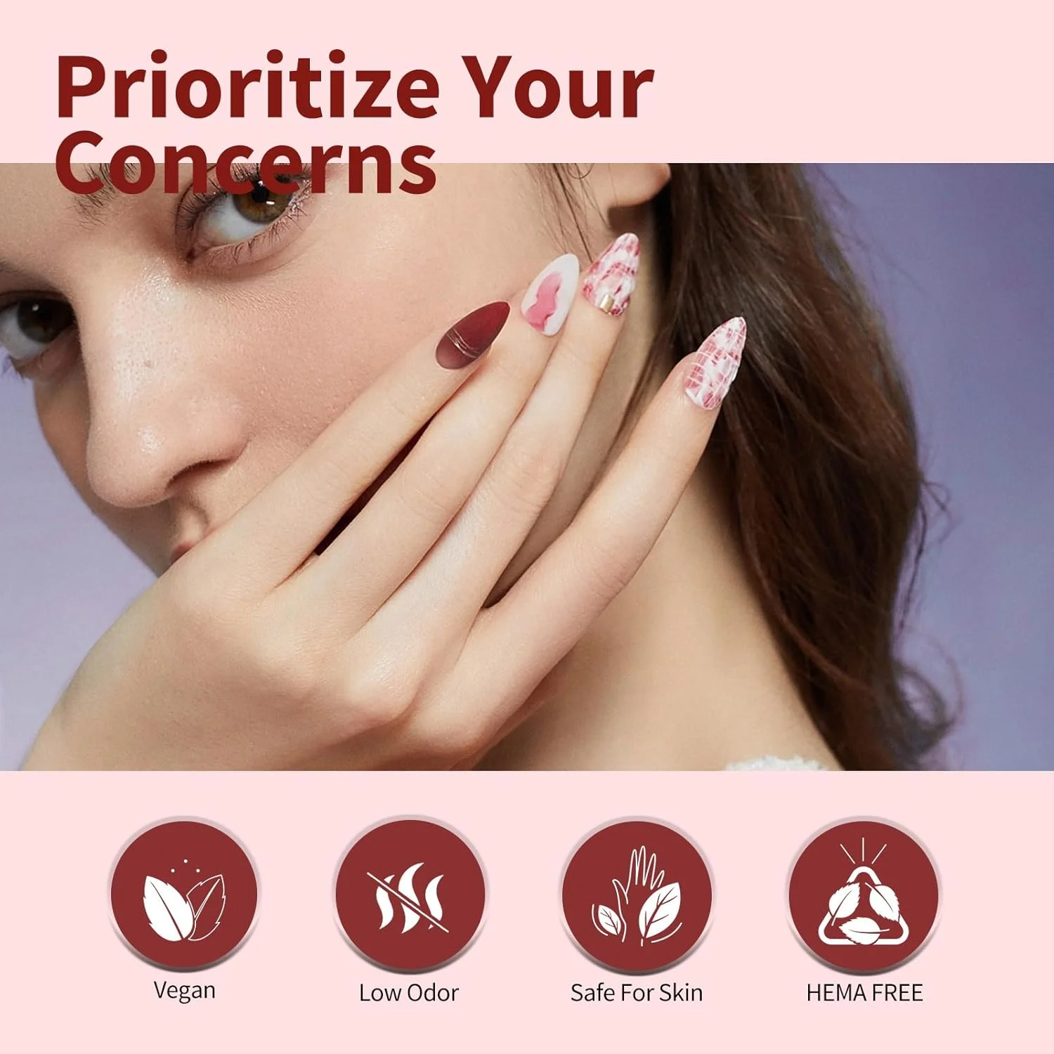 ست لاک ژل قرمز 6 عددی CANNI، 9 میلی لیتر، بدون مواد مضر - کیت لاک ژل اکلیلی بورگاندی قرمز تیره، مناسب برای طراحی ناخن در خانه، هدیه کریسمس و سال نو برای دختران