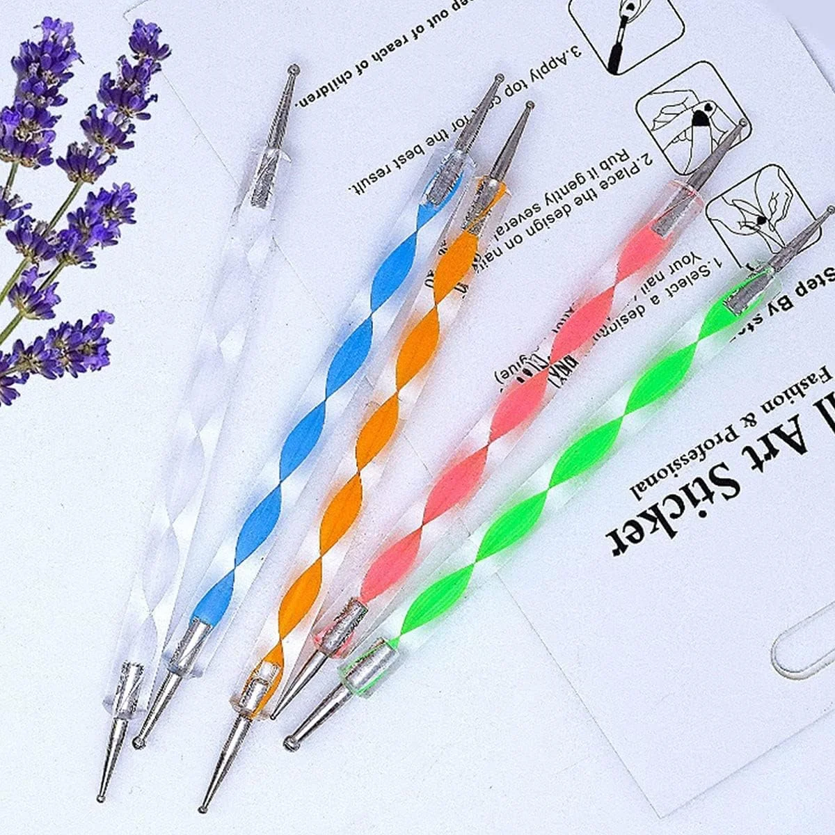 مجموعه ۲۰ عددی ابزار طراحی ناخن برانسون، شامل ۱۵ عدد قلم موی طراحی ناخن برای طراحی لاک ژل و ۵ عدد قلم نقطه گذاری ناخن برای نقاشی روی سنگ، کیت شروع حرفه ای (سفید)