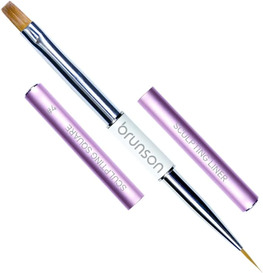 قلم طراحی ناخن دو طرفه برانسون 2 در 1، قلم طراحی مربع و خطی شماره 4، قلم طراحی ناخن با لاک ژل، ابزار طراحی و نقاشی ناخن، قلم خطی طراحی ناخن و قلم نقطه گذاری برای استفاده اکریلیک