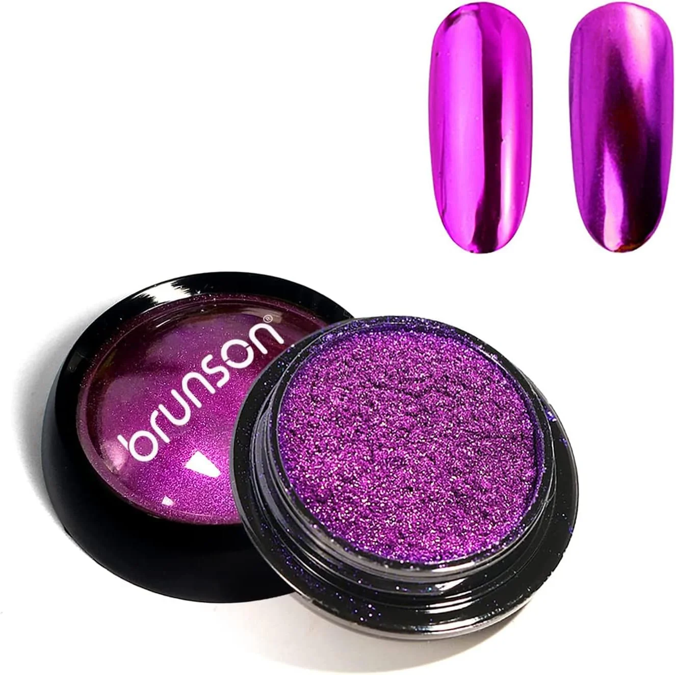 پودر ناخن کروم هولوگرافیک برونسون، پودر براق پیگمنت متالیک با جلوه آینه ای، پیگمنت آفتاب پرست آرورا برای تزئین ناخن با لاک ژل، 1 گرم