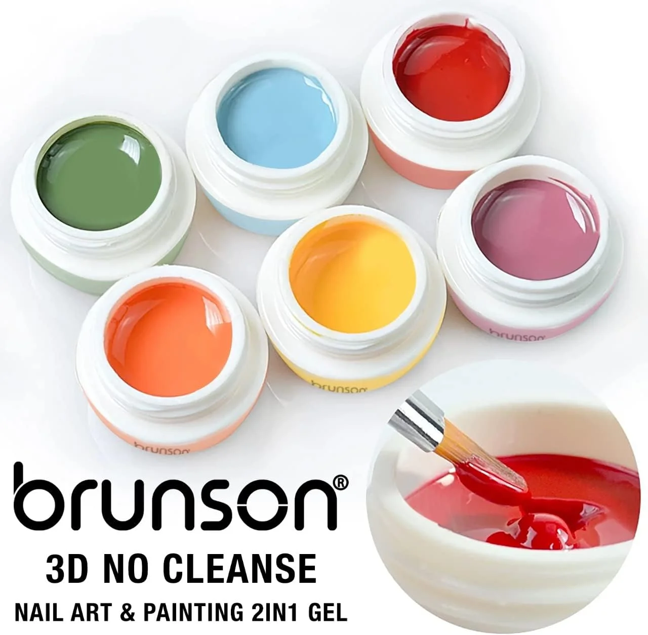 مجموعه لاک ژل ناخن LED UV برانسون، مناسب برای طراحی ناخن، رنگ خالص
