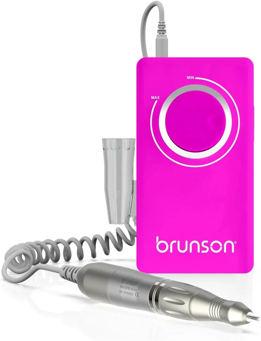 دستگاه سوهان ناخن برقی قابل حمل BRUNSON مدل قلمی، کیت سوهان مانیکور و پدیکور، ابزار ماشین پولیش ناخن، هنر ناخن با قطعه دستی 30000 دور در دقیقه