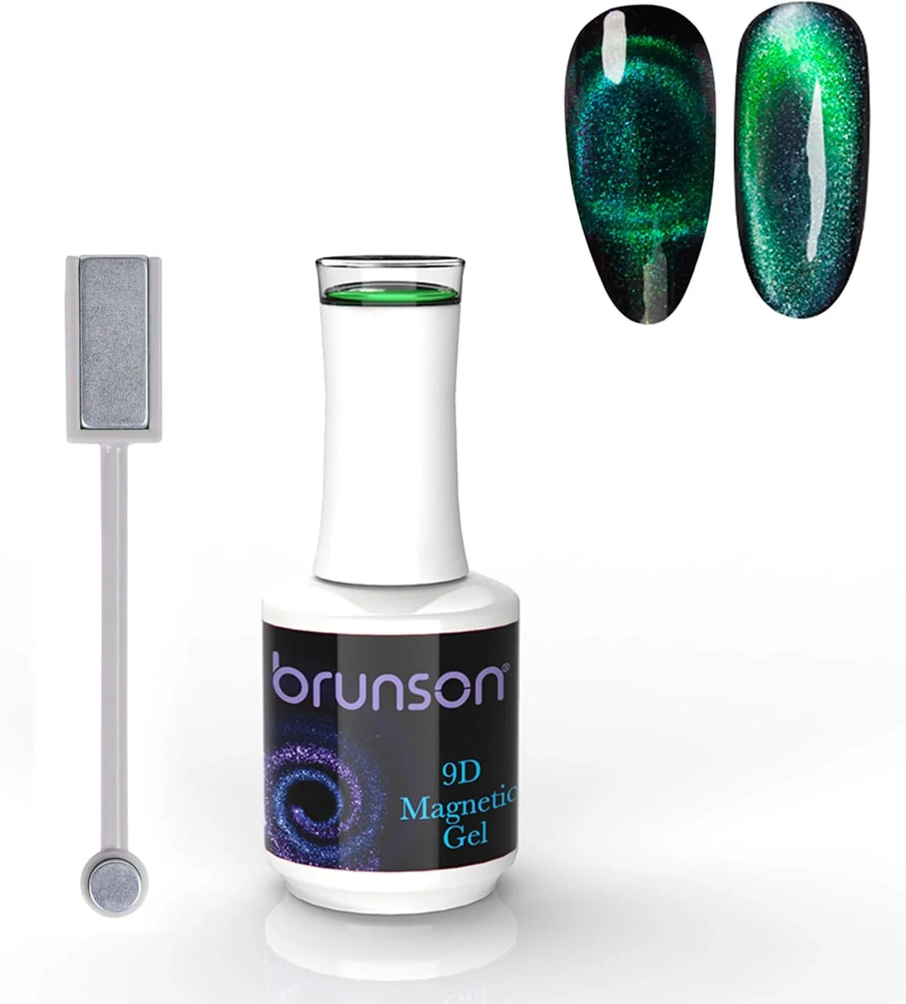 ست لاک ژل ناخن Brunson 9D مگنتی چشم گربه ای، ژل لاک UV LED، پرایمر لاک، ست طراحی ناخن رنگی به همراه ابزار مگنت طراحی ناخن سه بعدی