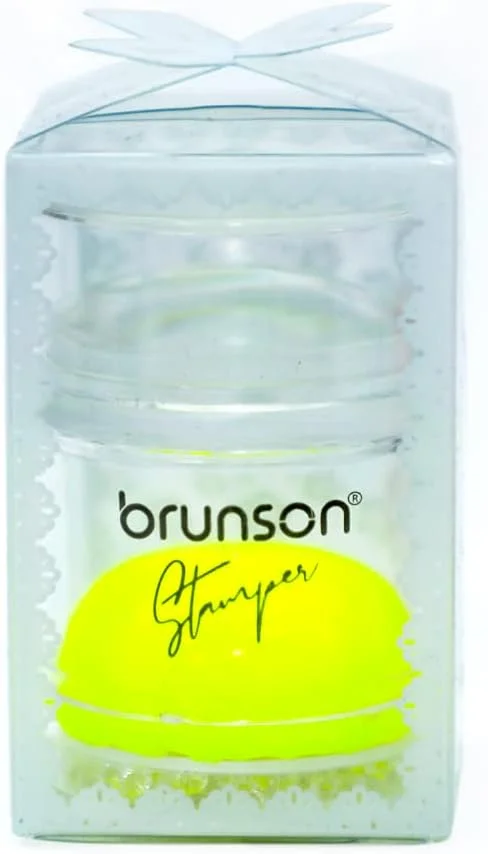 مُهر ناخن ژله ای شفاف دو طرفه با نگین و اسکرابر سیلیکونی، مناسب برای انتقال طرح از پلیت های مهر