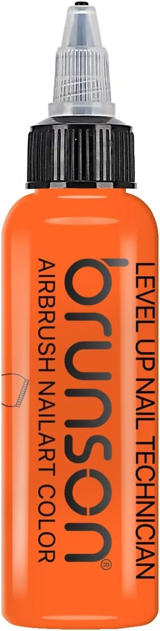 جوهر طراحی ناخن برانسون، رنگ ایربراش، رنگ اکریلیک، لاک ناخن/پیگمنت برای مدل، سرگرمی، صنایع دستی، چرم و نقاشی کفش، استنسیل ناخن، رنگ ایربراش طراحی ناخن BAP07 نارنجی نئون (60 میلی لیتر)