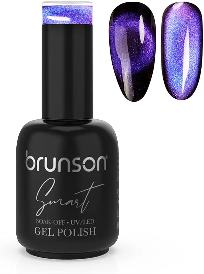 لاک ژل چشم گربه ای 5D برونسون، لاک ژل مغناطیسی آفتاب پرست UV، لاک ژل مغناطیسی طراحی ناخن، لاک ژل اکلیلی کهکشانی، UV/LED با چوب آهنربایی، لاک ژل ناخن 15 میلی لیتر DH10103