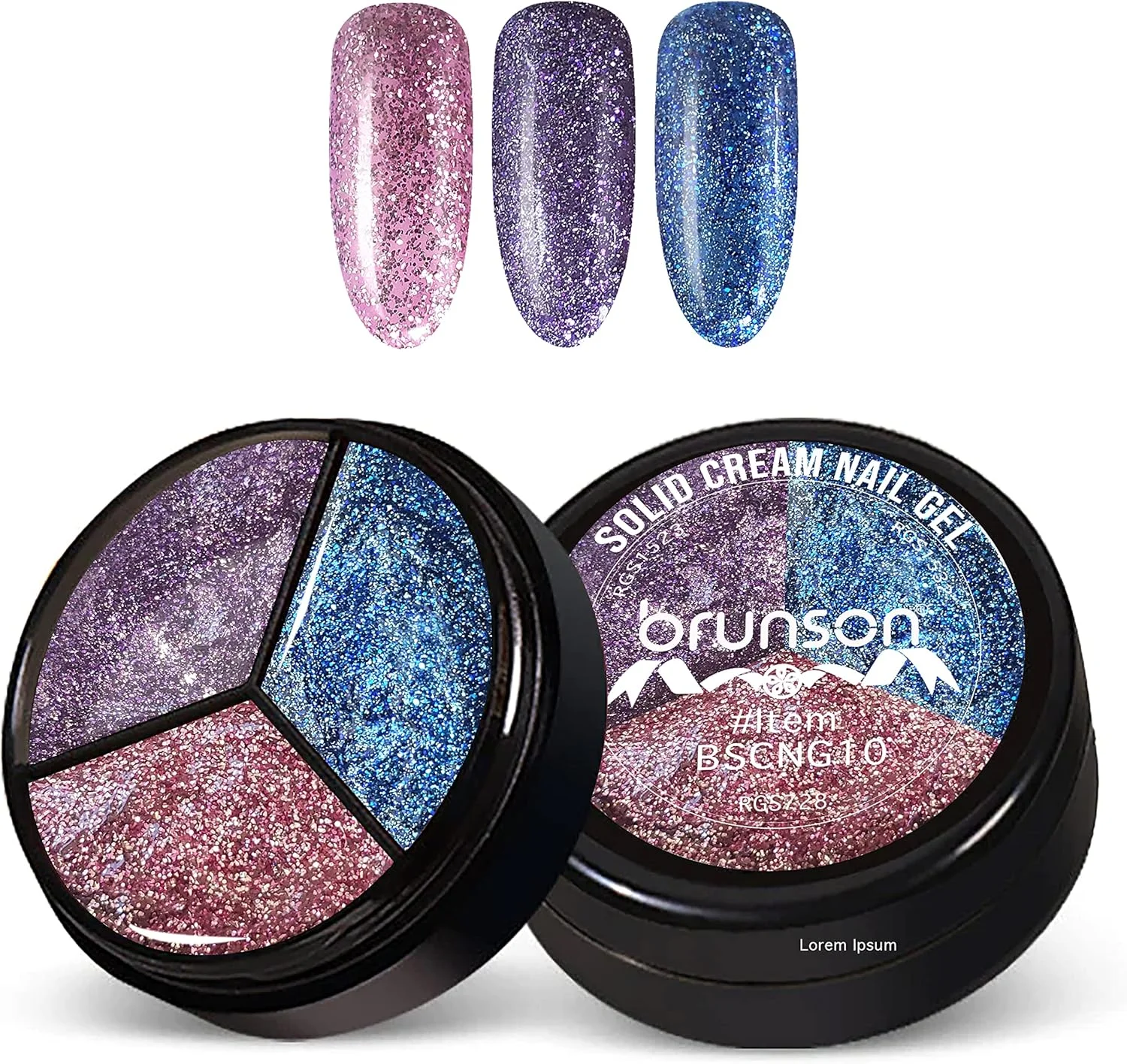 لاک ژل کرمی جامد برانسون - لاک ژل پودینگ 3 در 1، ژل رنگی با رنگدانه بالا، لاک طراحی ناخن، مناسب برای سالن های حرفه ای و مبتدیان