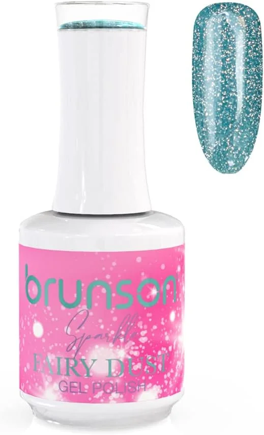 لاک ژل ناخن برانسون با درخشش فوق العاده، اکلیلی، با اثر میکرو الماس، لاک ژل UV LED، لاک ژل خیس شده، گرد و غبار جادویی پری، ژل تزئین ناخن اکلیلی 15 میلی لیتر BFD014