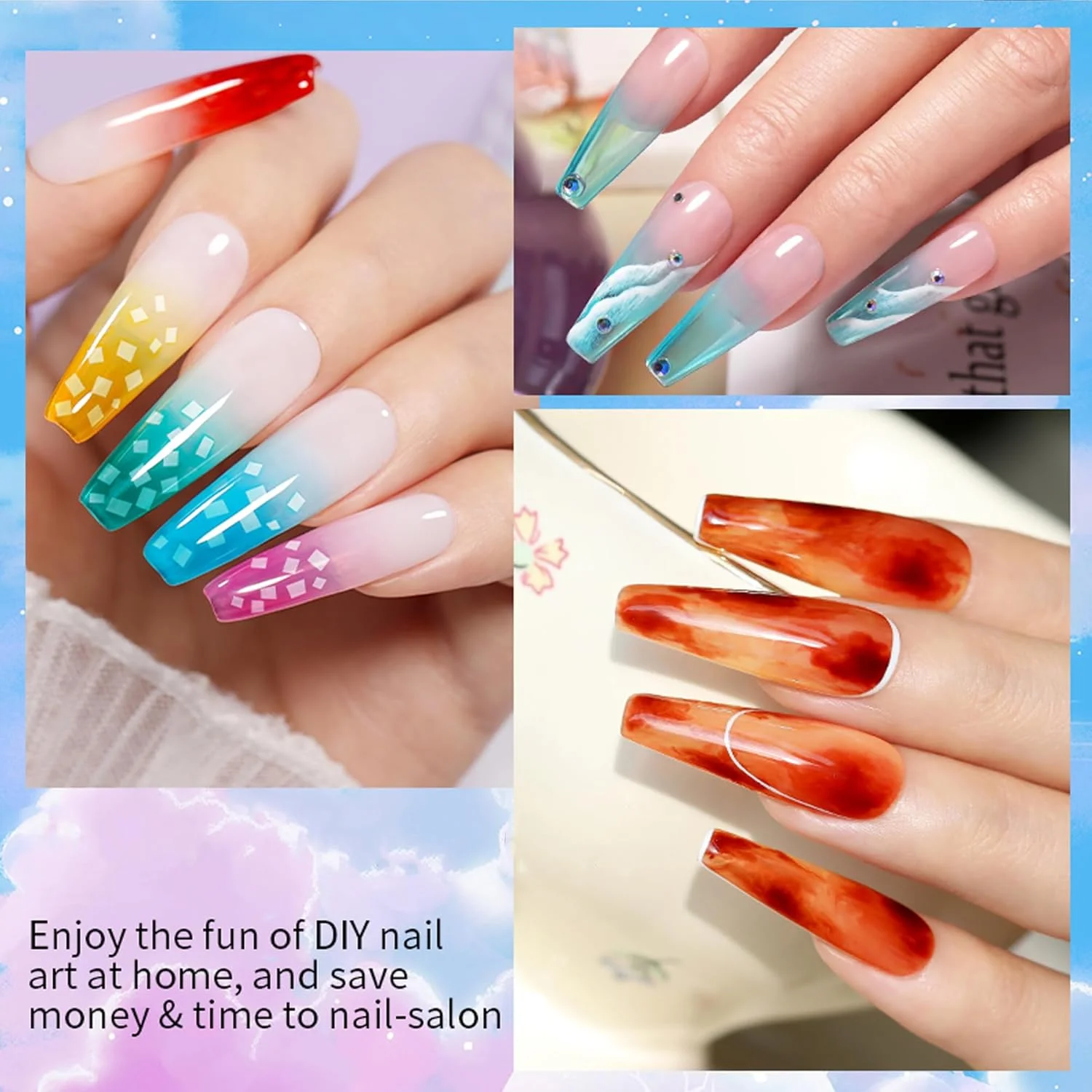 لاک ژل ژله ای 18 میلی لیتر - جلوه شیشه ای شفاف، خیساندن با UV LED، ماندگاری طولانی، براقیت بالا، بدون لب پر شدن، استفاده آسان، طراحی ناخن سالنی DIY برای دختران و زنان - هدیه مانیکور پدیکور