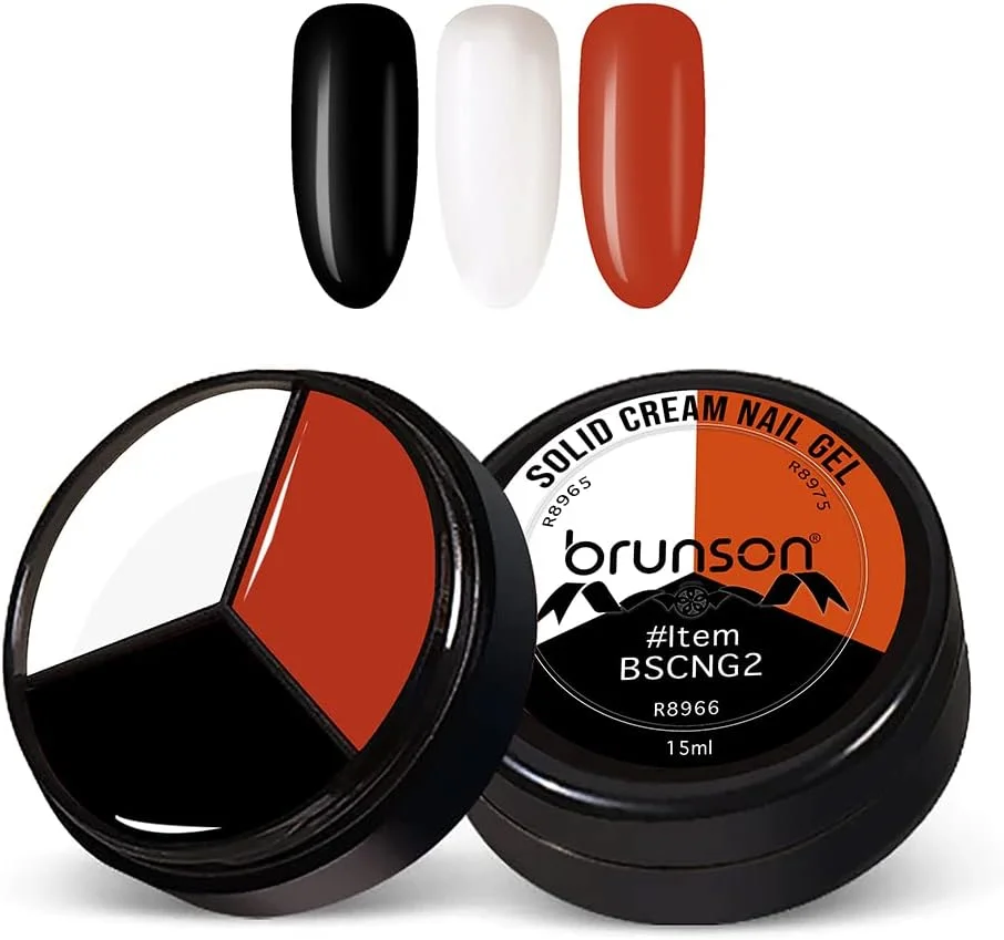 لاک ژل کرمی جامد برونسون - لاک ژل پودینگ 3 در 1، ژل رنگی با رنگدانه بالا برای طراحی ناخن، مناسب برای سالن های حرفه ای و مبتدیان