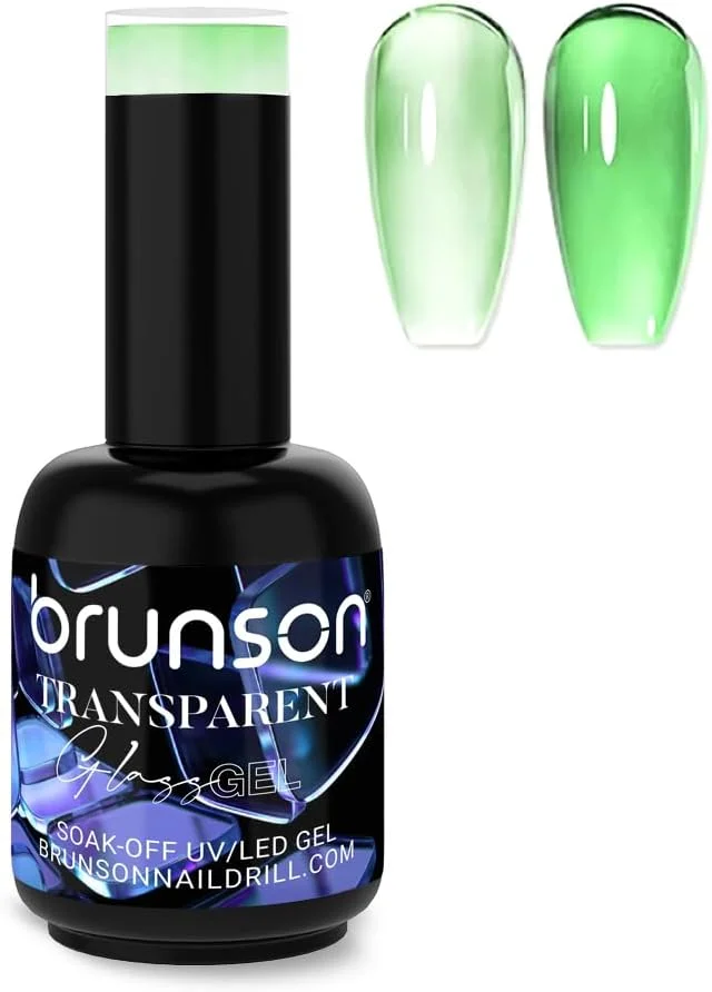 لاک ژل ناخن ژله ای 18 میلی لیتر - جلوه شیشه ای شفاف، خیساندن با UV LED، ماندگاری طولانی، براقیت بالا، بدون تراشه، استفاده آسان، طراحی هنر ناخن DIY سالن برای دختران و زنان - هدیه مانیکور پدیکور