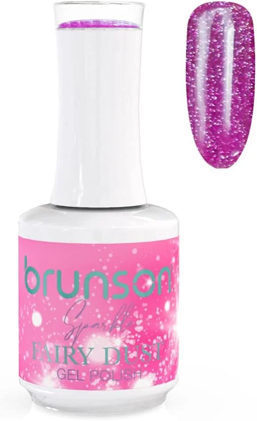 لاک ژل ناخن برانسون، درخشش فوق العاده، اکلیلی، با اثر الماس میکرو، لاک ژل UV LED، لاک ژل خیس، گرد جادویی پری، ژل تزئین ناخن 15 میلی لیتر BFD018
