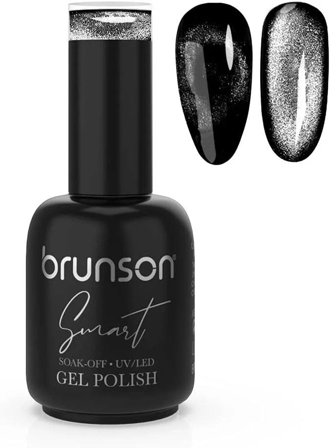 لاک ژل چشم گربه ای هوشمند 9D برونسون، لاک ناخن مغناطیسی UV LED، لاک ژل مانیکور پدیکور 15 میلی لیتر، هنر ناخن آفتاب پرست مغناطیسی کهکشانی براق، لاک ژل جادویی مدل BSMC106