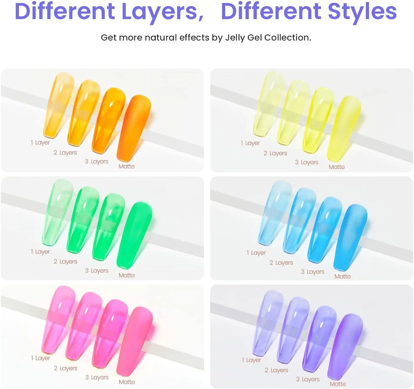 لاک ژل ژله ای 18 میلی لیتر - اثر شیشه ای شفاف، خیساندن با UV LED، ماندگاری طولانی، براقیت بالا، بدون تراشه، استفاده آسان، طراحی هنر ناخن سالن DIY برای دختران و زنان - هدیه مانیکور پدیکور