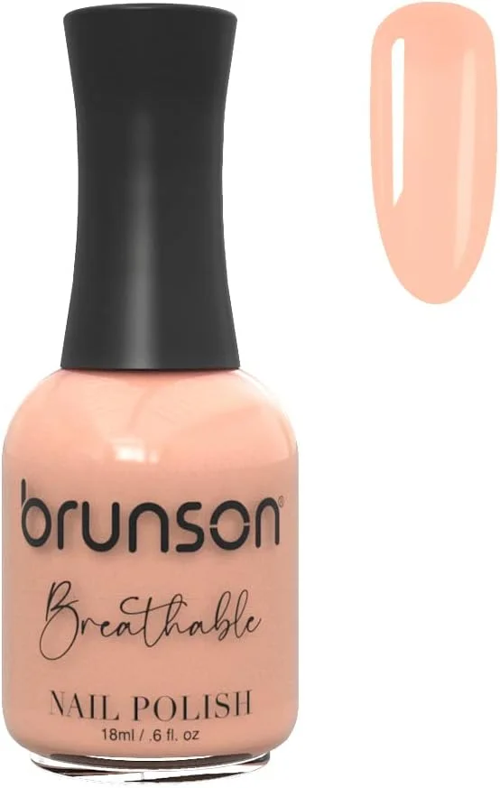 لاک ناخن قابل تنفس برونسون، لاک ناخن دوستدار وضو، خشک شدن سریع، وگان، ماندگاری طولانی اما جدا شدن آسان و سازگار با محیط زیست، براق، پایه آب، لاک ناخن 18 میلی لیتر BH169