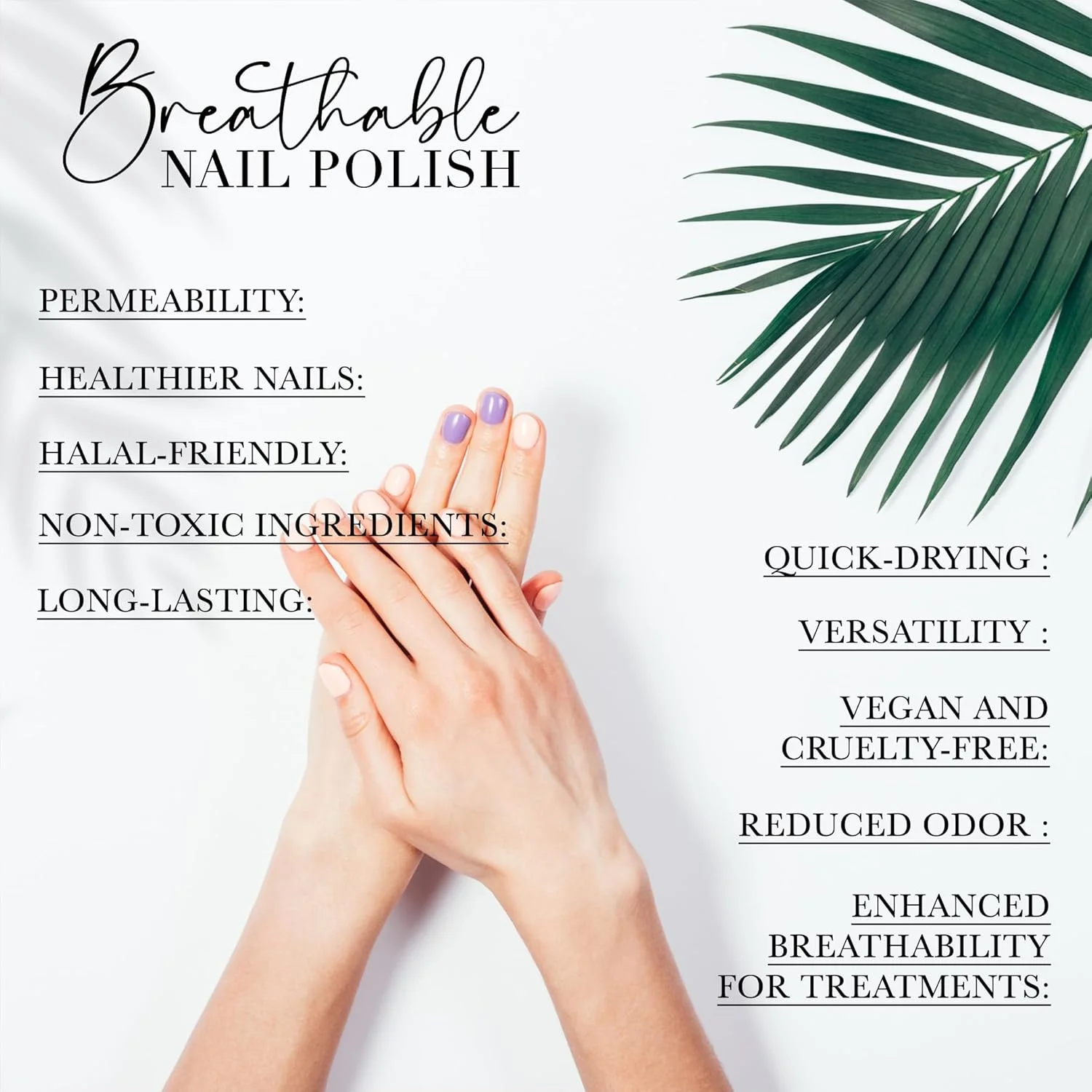 لاک ناخن قابل تنفس برونسون، لاک ناخن حلال، مناسب وضو، خشک شدن سریع، وگان، ماندگاری طولانی اما به راحتی جدا می شود و سازگار با محیط زیست، براق، پایه آب، لاک ناخن 18 میلی لیتر BH350