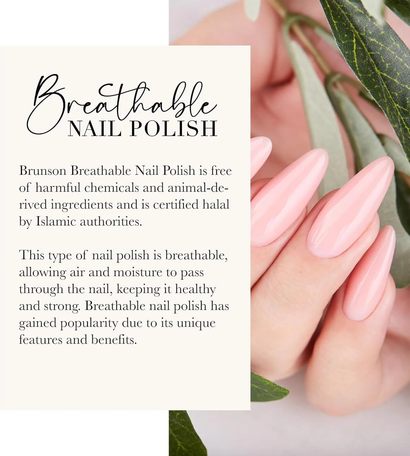 لاک ناخن قابل تنفس برونسون، لاک ناخن حلال، مناسب وضو، خشک شدن سریع، وگان، ماندگاری طولانی اما به راحتی جدا می شود، سازگار با محیط زیست، ارگانیک، براق، پایه آب، لاک ناخن 18 میلی لیتر BH382 لاک ناخن قابل تنفس برونسون، لاک ناخن حلال، مناسب وضو، خشک شدن سریع، وگان، ماندگاری طولانی اما به راحتی جدا می شود، سازگار با محیط زیست، ارگانیک، براق، پایه آب، لاک ناخن 18 میلی لیتر BH382