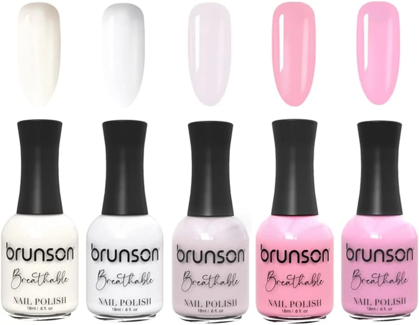 لاک ناخن قابل تنفس برانسون، لاک ناخن حلال، مناسب وضو، خشک‌شونده سریع، وگان، ماندگاری طولانی، با قابلیت جدا شدن آسان، سازگار با محیط زیست، ارگانیک، براق و درخشان، بر پایه آب، 5 عددی BBS