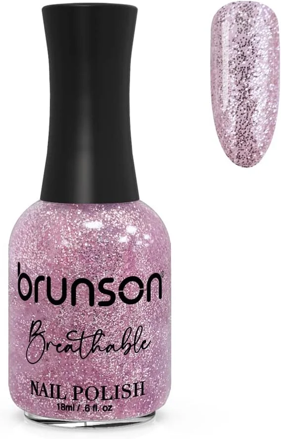 لاک ناخن قابل تنفس برونسون، لاک ناخن دوستدار وضو، خشک شدن سریع، وگان، ماندگاری طولانی، لایه برداری آسان و سازگار با محیط زیست، براق، پایه آب، لاک ناخن 18 میلی لیتر BH369