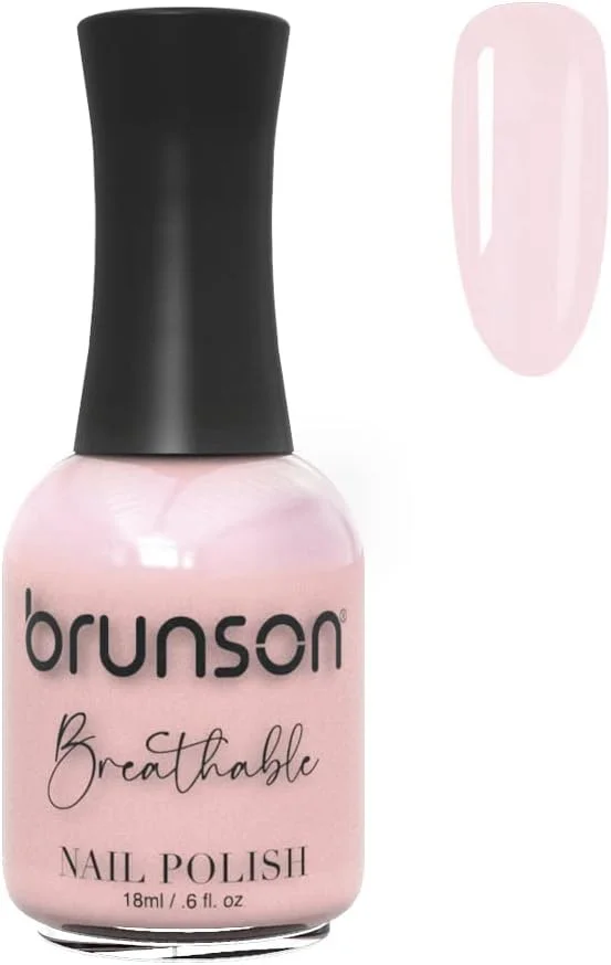 لاک ناخن قابل تنفس برونسون، لاک ناخن دوستدار وضو، خشک شدن سریع، وگان، ماندگاری طولانی، لایه برداری آسان و سازگار با محیط زیست، براق، پایه آب، 18 میلی لیتر BH024