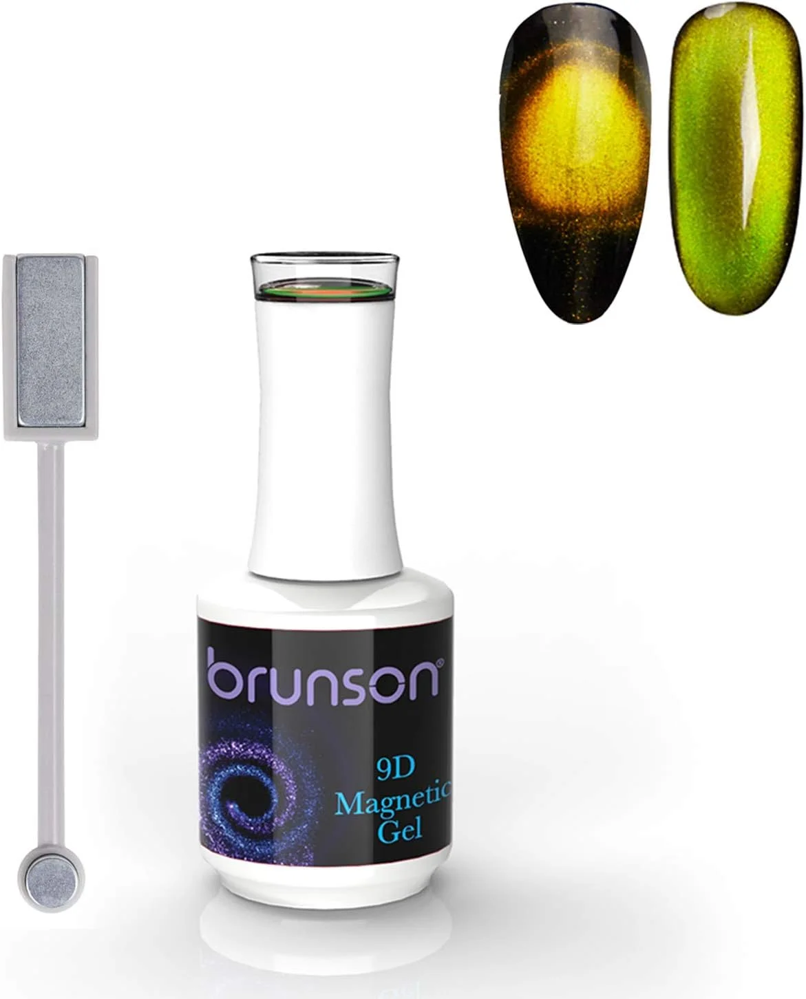 لاک ژل ناخن چشم گربه ای مغناطیسی 9D برونسون، لاک ژل UV LED، پرایمر، لاک ژل خیساندنی، ست طراحی ناخن چشم گربه ای رنگی 004