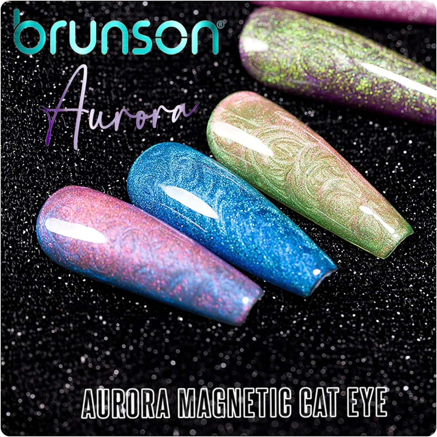 لاک ژل ناخن برانسون، لاک ژل چشم گربه ای بادوام، مقاوم در برابر لب پر شدن، نیاز به خشک شدن زیر لامپ UV LED، لاک ژل مغناطیسی مانیکور خیساندن ژل UV 18 میلی لیتر