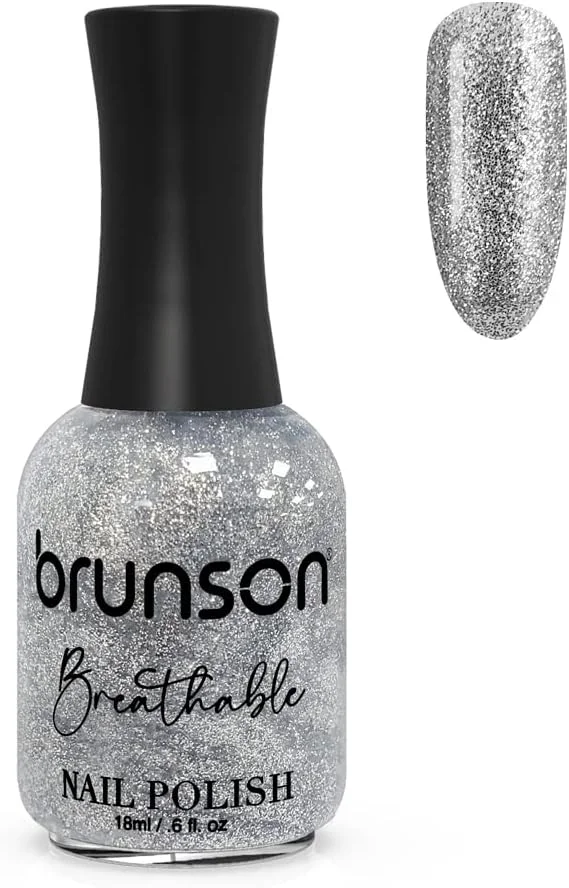لاک ناخن قابل تنفس برونسون، لاک ناخن دوستدار وضو، خشک شدن سریع، وگان، ماندگاری طولانی، لایه برداری آسان و سازگار با محیط زیست، براق، پایه آب، لاک ناخن 18 میلی لیتر BH358