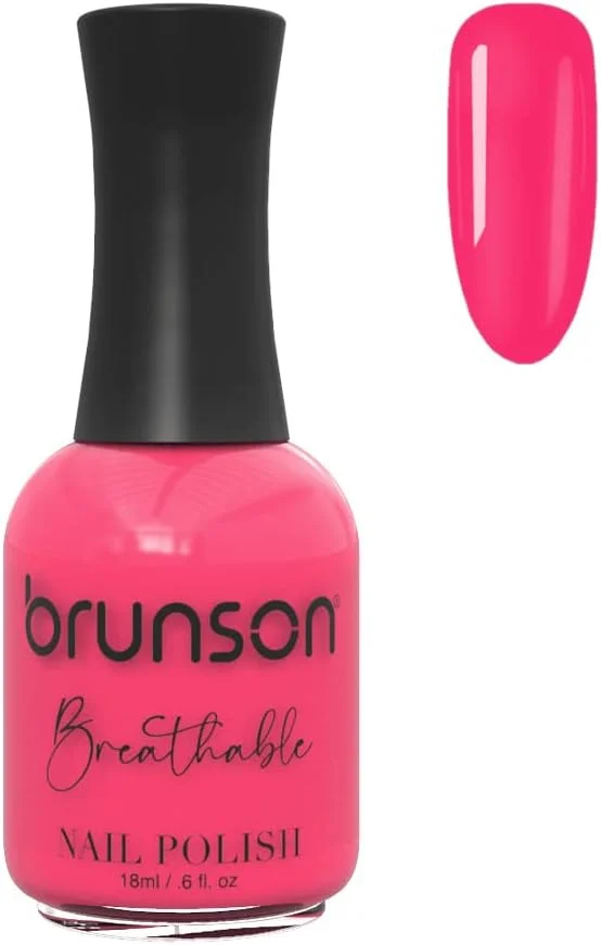 لاک ناخن قابل تنفس برونسون، لاک ناخن دوستدار وضو، خشک شدن سریع، وگان، ماندگاری طولانی اما به راحتی جدا می شود و سازگار با محیط زیست، براق و درخشان، لاک ناخن بر پایه آب 18 میلی لیتر BH031