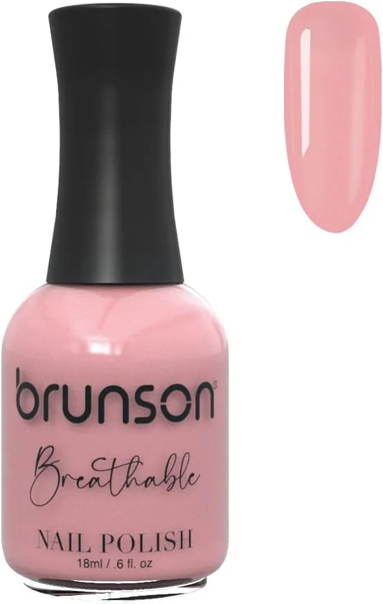 لاک ناخن قابل تنفس برونسون، لاک ناخن دوستدار وضو، خشک شدن سریع، وگان، ماندگاری طولانی با قابلیت جدا شدن آسان و سازگار با محیط زیست، براق، پایه آب، لاک ناخن 18 میلی لیتر BH036