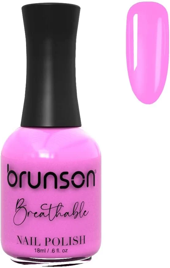 لاک ناخن قابل تنفس برونسون، لاک ناخن حلال، مناسب وضو، خشک شدن سریع، وگان، ماندگاری طولانی، لایه برداری آسان، سازگار با محیط زیست، ارگانیک، براق، پایه آب، لاک ناخن 18 میلی لیتر BH155