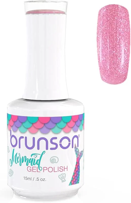 لاک ژل ناخن پری دریایی برانسون، لاک ژل ناخن مرواریدی، دکور سالن مانیکور ناخن، هنر ناخن، صدف زیبا و درخشان زیر نور UV LED، ست هدیه BMG01