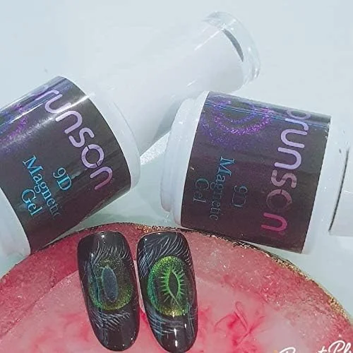 لاک ژل ناخن چشم گربه ای، لاک ژل رنگی، طراحی ناخن، لاک مغناطیسی 9D به همراه ابزار مغناطیسی طراحی ناخن سه بعدی