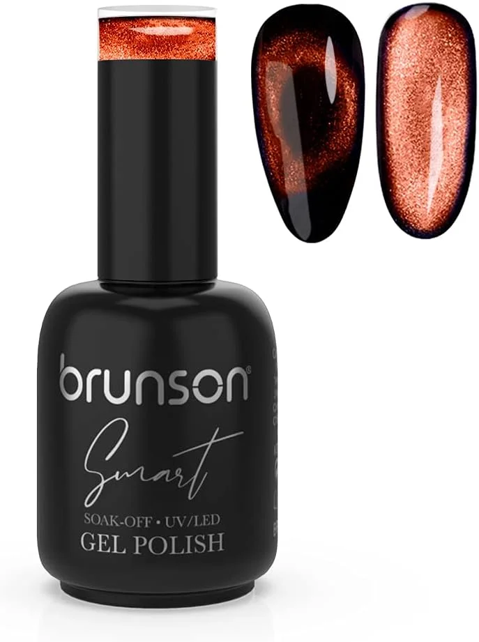 لاک ژل مغناطیسی ناخن برونسون، لاک ژل سه بعدی چشم گربه ای، لاک ژل UV LED، لاک ژل مغناطیسی طراحی ناخن، لاک ژل اکلیلی کهکشانی UV/LED با چوب آهنربایی، لاک ژل ناخن 15 میلی لیتر DH10088