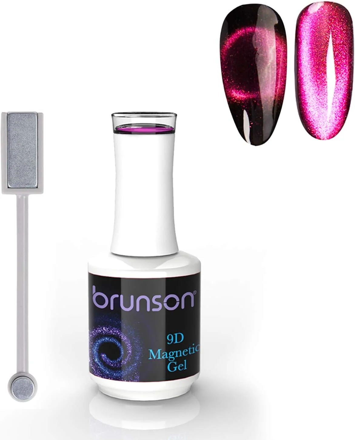 لاک ژل مغناطیسی ناخن برانسون، لاک ژل چشم گربه ای رنگی، ست طراحی ناخن