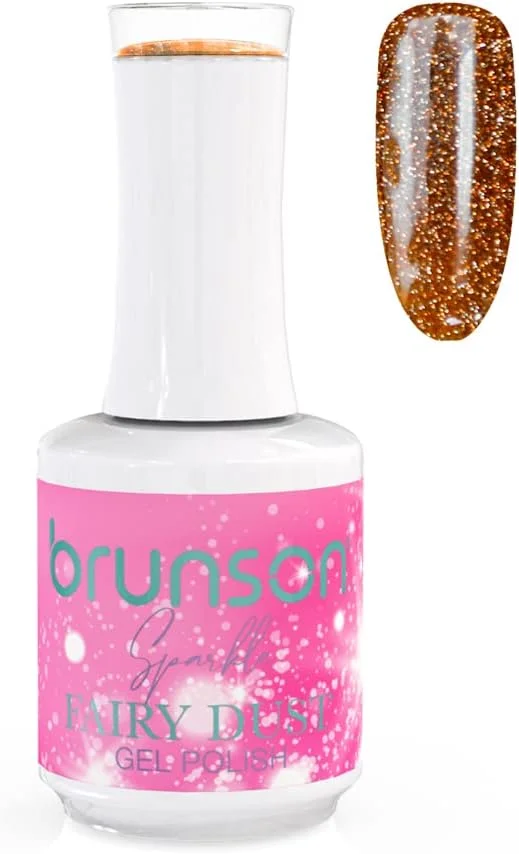 لاک ژل ناخن برانسون، درخشش فوق العاده، اکلیلی، با اثر الماس میکرو، لاک ژل UV LED، لاک ژل خیس، پودر پری جادویی، ژل تزئین ناخن، 15 میلی لیتر BFD016