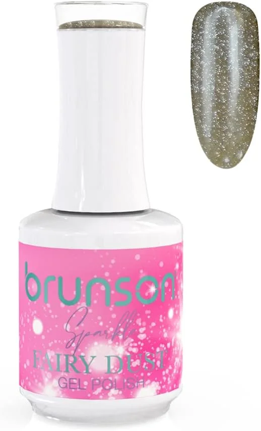 لاک ژل ناخن برانسون، براق کننده فوق العاده، اکلیلی، با اثر الماس میکرو، لاک ژل UV LED، لاک ژل خیس شونده، گرد جادویی پری، ژل تزئین ناخن اکلیلی 15 میلی لیتر BFD007